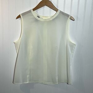 Karen Scott Sleeveless Top Women’s Medium Winter White Suit Blouse Work Wear